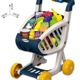 Happy Hues Shopping Cart Trolley for Kids Groceries 41 Food Fruit Vegetables| Pretend Play Food Role | Play Educational Toy Play Kitchen Toys Store Playset image 3