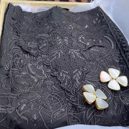 27 Drapes Floral Embroidered Sequinned Unstitched Dress Material-image-88