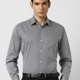Van Heusen Men Spread Collar Micro Ditsy Printed Cotton Formal Shirt-image-59