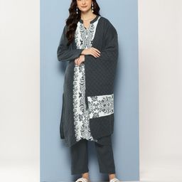 Aarika Woven Design Pure Wool Kurta with Trousers & Dupatta-picture-38