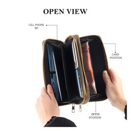 SYGA Women's Zip-Around Wallet with Flower Pattern, Card and Coin Holder(STYLE-12) image 5
