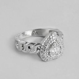DressBerry Stone Studded Heart Shaped Finger Ring-image-71