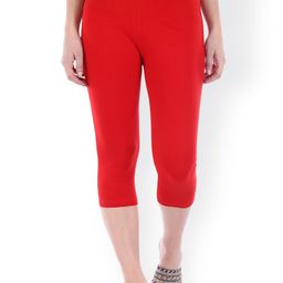 Bitterlime Red 3/4th Length Leggings-image-31