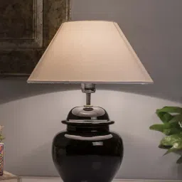 Homesake Black Ceramic Table Lamp with Cone Shade (Bulb Included) - Set of 1-13