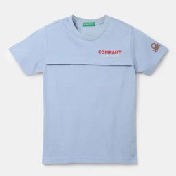 United Colors of Benetton Kids Blue Cotton Printed T-Shirt-image-43
