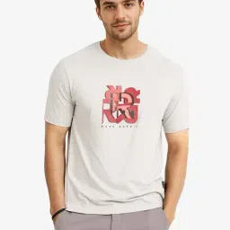 Rare Rabbit Grey Regular Fit Graphic T-Shirt-image-26