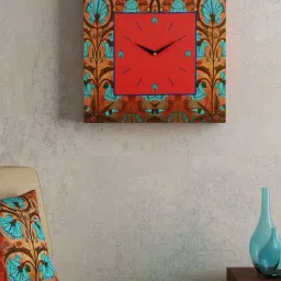 SEJ by Nisha Gupta Red Framed Analogue Wall Clock - Set of 1-picture-38