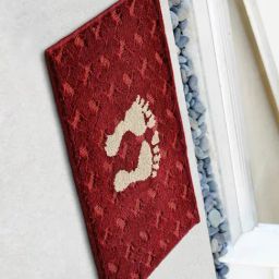 Saral Home Maroon Polyester Geometric Door Mat-14