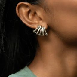 Shaya shreni stud earrings in oxidised 925 silver-8