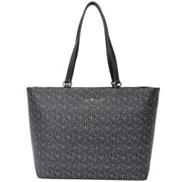 TOMMY HILFIGER Navy & White Greige Logo Tote Handbag-image-24