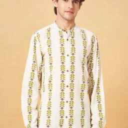 7 Alt by Pantaloons Off White Slim Fit Printed Shirt-picture-37