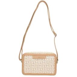TOMMY HILFIGER Light Stone & Basket Brown Logo Sling Handbag-37