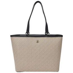 TOMMY HILFIGER Fawn & Navy Logo Tote Handbag-72