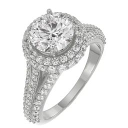 Emori 18k White Gold & Diamond Royal Halo Ring-image-100