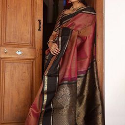Mitera Geometric Woven Design Zari Banarasi Saree-picture-5