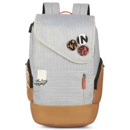 Skybags Grad Pro 02 Brown & Grey Polyester Striped Laptop Backpack - 25 Ltrs-94