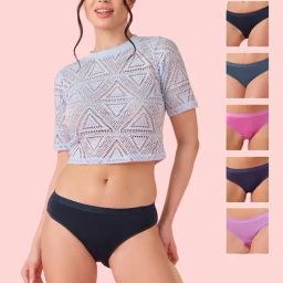 Enamor Multicolor Cotton Solid Brief Panties - Pack Of 5-picture-7