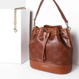 Allen Solly Brown Textured Free Size Bucket Bag-9