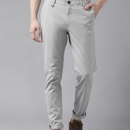 Roadster Men Grey Slim Fit Solid Chinos-picture-52