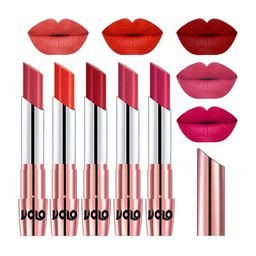 VOLO Set Of 5 Creme Matte Lipstick-3.5 g Each-Peach, Coral, Tomato Red, Pink, Passion Pink-image-81