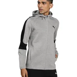 Puma Evostripe Grey Cotton Regular Fit Hooded Sweatshirt-image-81