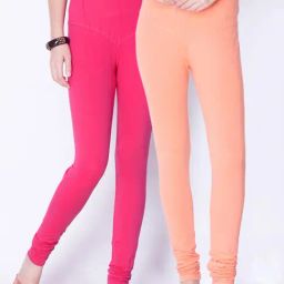 Dollar Missy Peach & Pink Cotton Leggings - Pack of 2-image-69