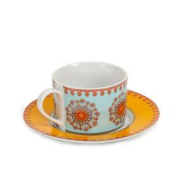 Home4U Ismerie Printed Multicolor Porcelain Cup & Saucer - Set Of 2, (220ml) image 3