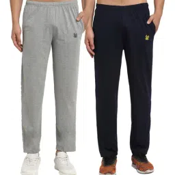 Vimal Jonney Navy & Grey Regular Fit Trackpants - Pack of 2-image-91