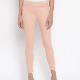 Tales & Stories Peach Slim Fit Jeggings-image-121