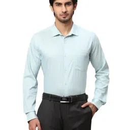 Park Avenue Green Cotton Slim Fit Checks Shirts-picture-2