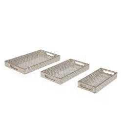 Home4U Adah Nested Stripes Multicolor MDF Tray (3 Pcs) image 3