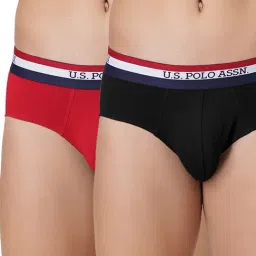 U.S. Polo Assn. Black & Red Cotton Regular Fit Briefs - Pack Of 2-picture-18