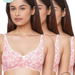 Inner Sense Pink Floral Print Full Coverage Bra - Pack of 3-picture-19