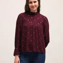 U.S. Polo Assn. Wine Printed Top-image-10