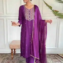 KRSN FAB Women Burgundy Viscose Rayon Kurta Sets-picture-25