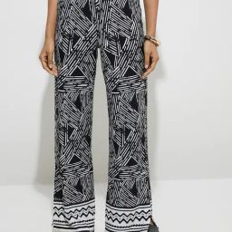 Wardrobe by Westside Black Abstract Design High-Rise Trousers-image-58
