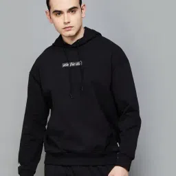 KAPPA Black Cotton Regular Fit Printed Hooded Sweatshirts-picture-5