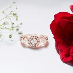 Zaveri Pearls Rose Gold Cubic Zirconia Contemporary Brass Ring-ZPFK10899-image-45