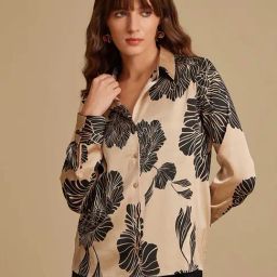 Kazo Beige Printed Shirt-image-62