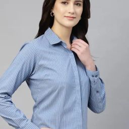 Hancock Blue Blended Striped Shirt-picture-9