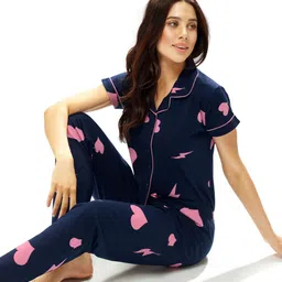 Lotik Women Printed Shirt & Pyjama Night suit-picture-43