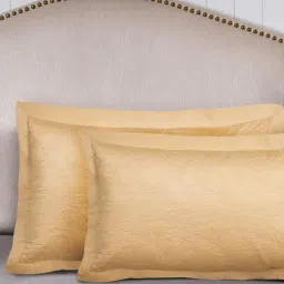 Maspar Twirls & Swirls Gold Cotton Pillow Cover - Set of 2-image-75