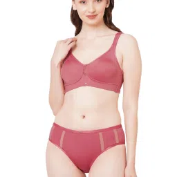 Soie Red Non-Padded Non-Wired Full Coverage Bra & Panty Set image 1