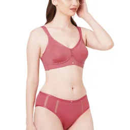 Soie Red Non-Padded Non-Wired Full Coverage Bra & Panty Set image 3