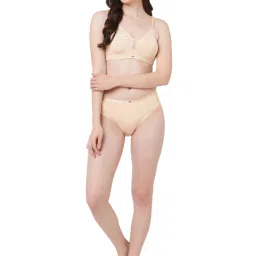 SOIE Women's Full Coverage Minimiser Non-Padded Non-Wired Bra with High Waist Matching Panty image 4