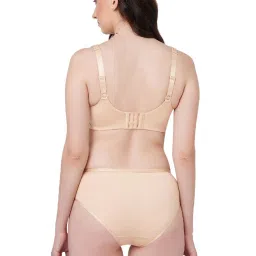 SOIE Women's Full Coverage Minimiser Non-Padded Non-Wired Bra with High Waist Matching Panty image 2