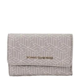 TOMMY HILFIGER Smooth Taupe & White Greige Logo Tri-Fold Wallet-13