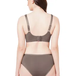 SOIE Women's Full Coverage Minimiser Non-Padded Non-Wired Bra with High Waist Matching Panty image 2