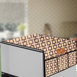 The Furnishing Tree Beige Printed Refrigerator Cover-image-28