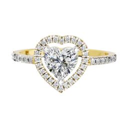 Sparkles Yellow Gold Lab Grown 43 Diamond 14KT 0.97ct Heart Ring For Women-image-24